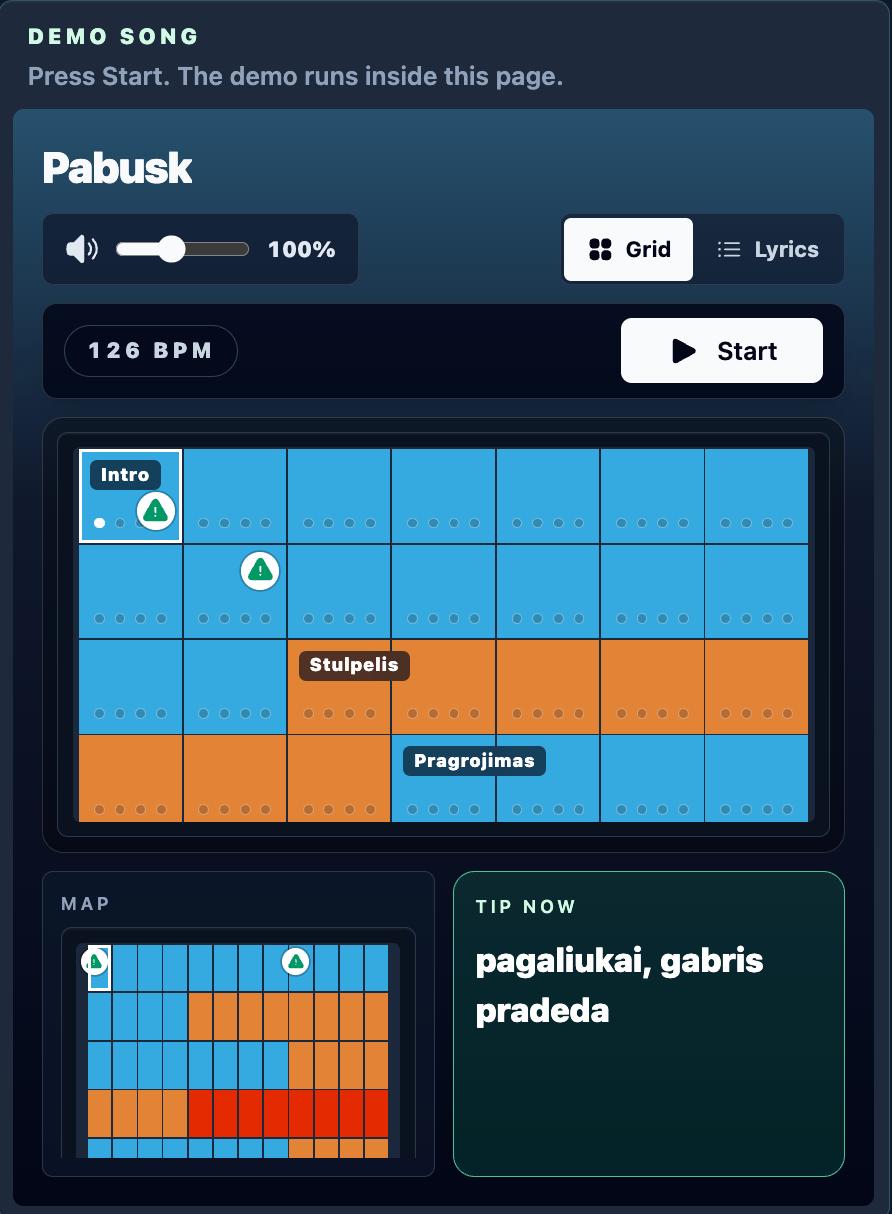 SongMap demo song preview